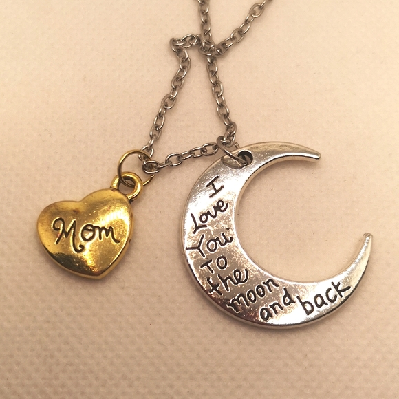 Heart and moon necklace for Mom - Picture 2 of 4